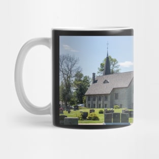 Small town church with cemetery Mug